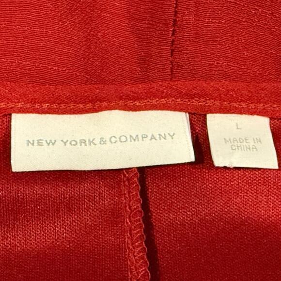 New York & Company Women’s Dark Orange Midi Shift‎ Dress With Crochet Size L - Picture 11 of 14